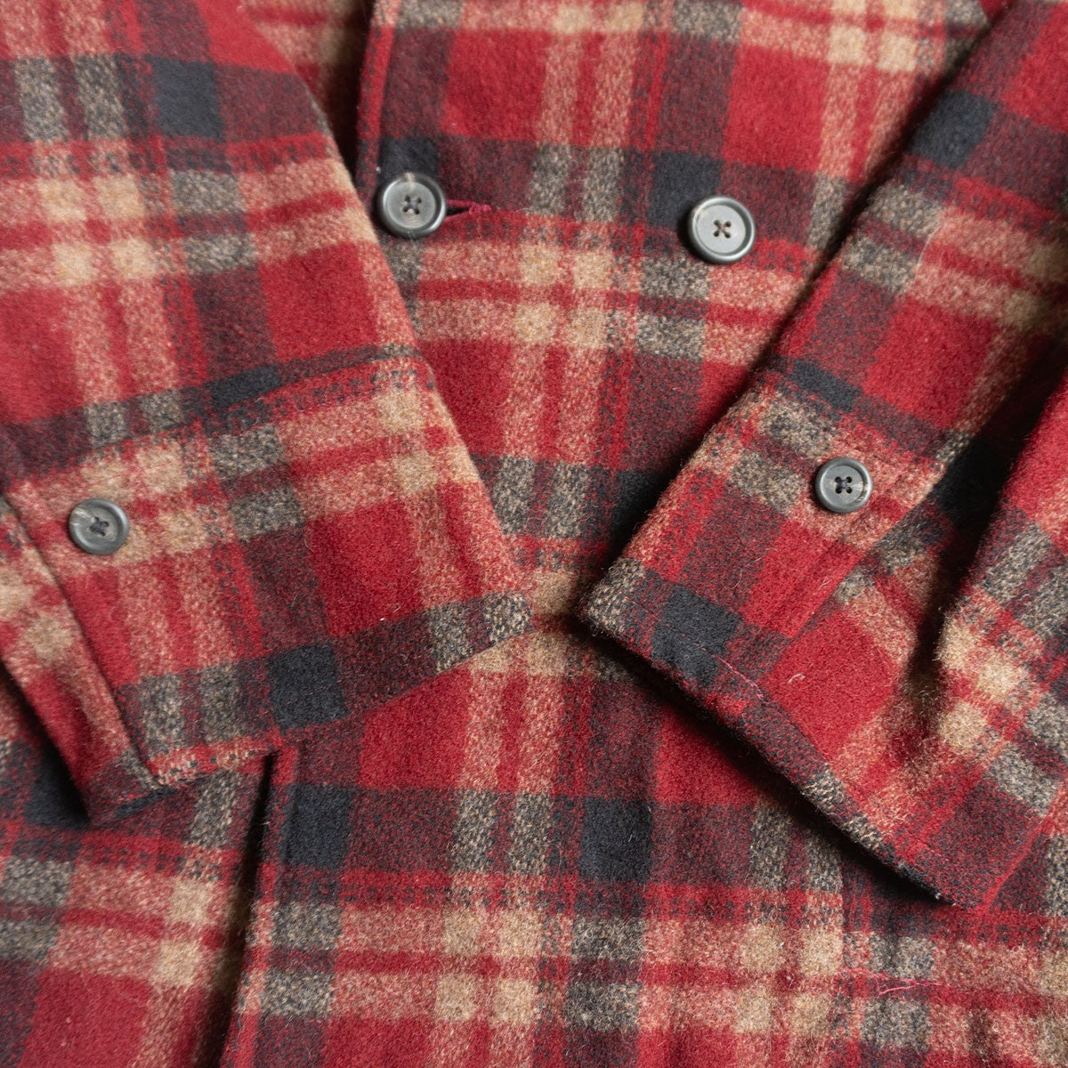 POLO RALPH LAUREN Check Pattern Wool P-Coat Size M