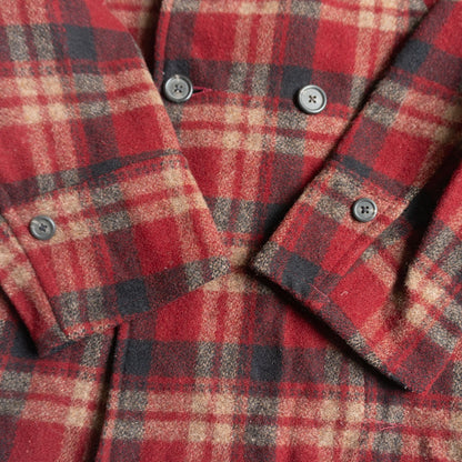 POLO RALPH LAUREN Check Pattern Wool P-Coat Size M
