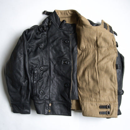 Kadoya Leather Motorcycle Jacket Black Size L