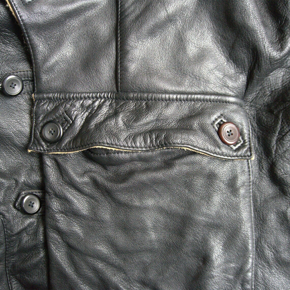 Kadoya Leather Motorcycle Jacket Black Size L