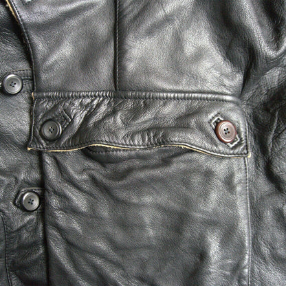 Kadoya Leather Motorcycle Jacket Black Size L