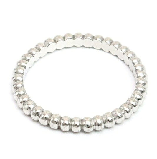 Van Cleef & Arpels Perlee Small 18K White Gold Ring Size 52