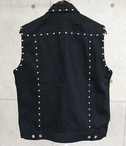 GIVENCHY Black Studded Denim Vest Size L