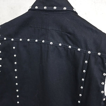 GIVENCHY Black Studded Denim Vest Size L
