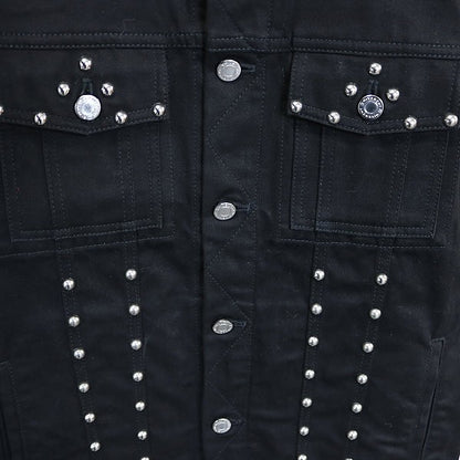 GIVENCHY Black Studded Denim Vest Size L
