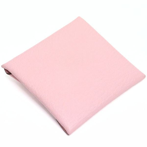 HERMES Bastia Chevre Leather Coin Pouch Pink Size ONE SIZE
