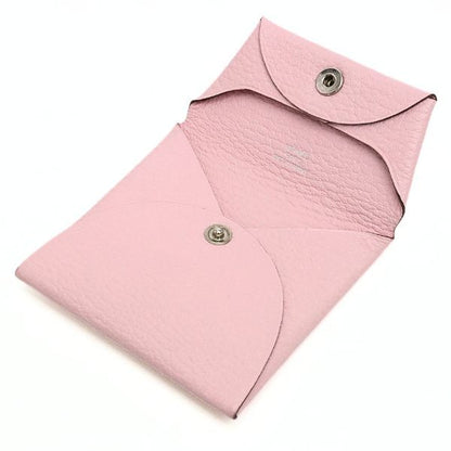 HERMES Bastia Chevre Leather Coin Pouch Pink Size ONE SIZE