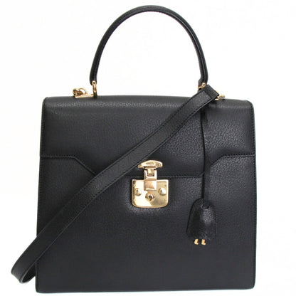 GUCCI Lady Lock 2-Way Medium Leather Bag Black Size ONE SIZE