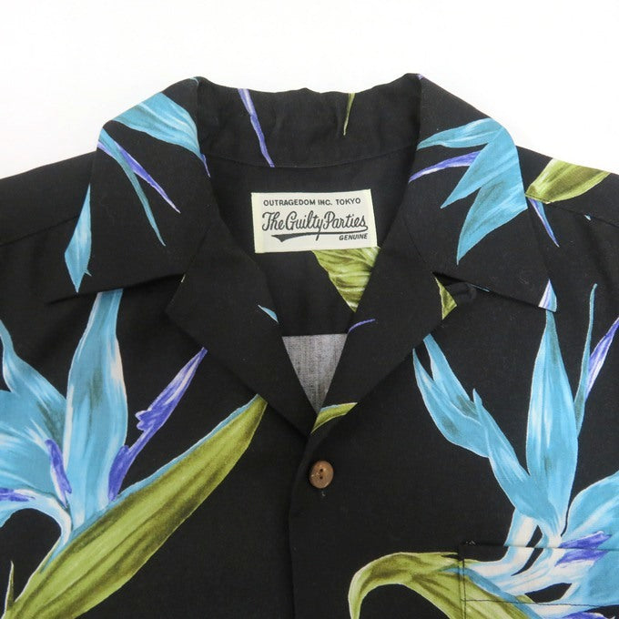 WACKO MARIA Bird of Paradise S/S Shirt Black Size XS