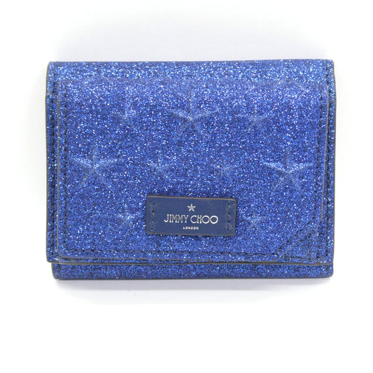 Jimmy Choo Beale Glitter Wallet Navy