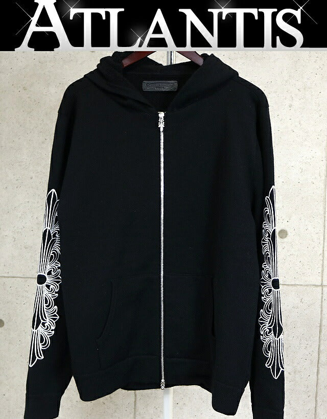 CHROME HEARTS Floral Cross Cashmere Knit Hoodie Size L