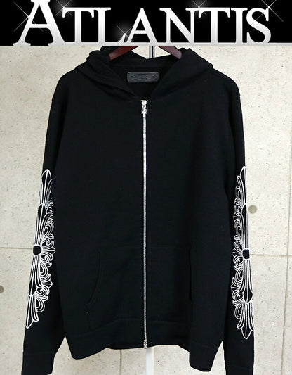 CHROME HEARTS Floral Cross Cashmere Knit Hoodie Size L