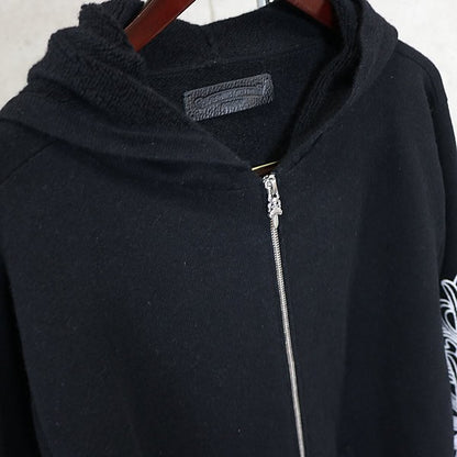 CHROME HEARTS Floral Cross Cashmere Knit Hoodie Size L
