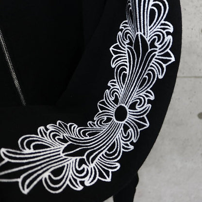 CHROME HEARTS Floral Cross Cashmere Knit Hoodie Size L