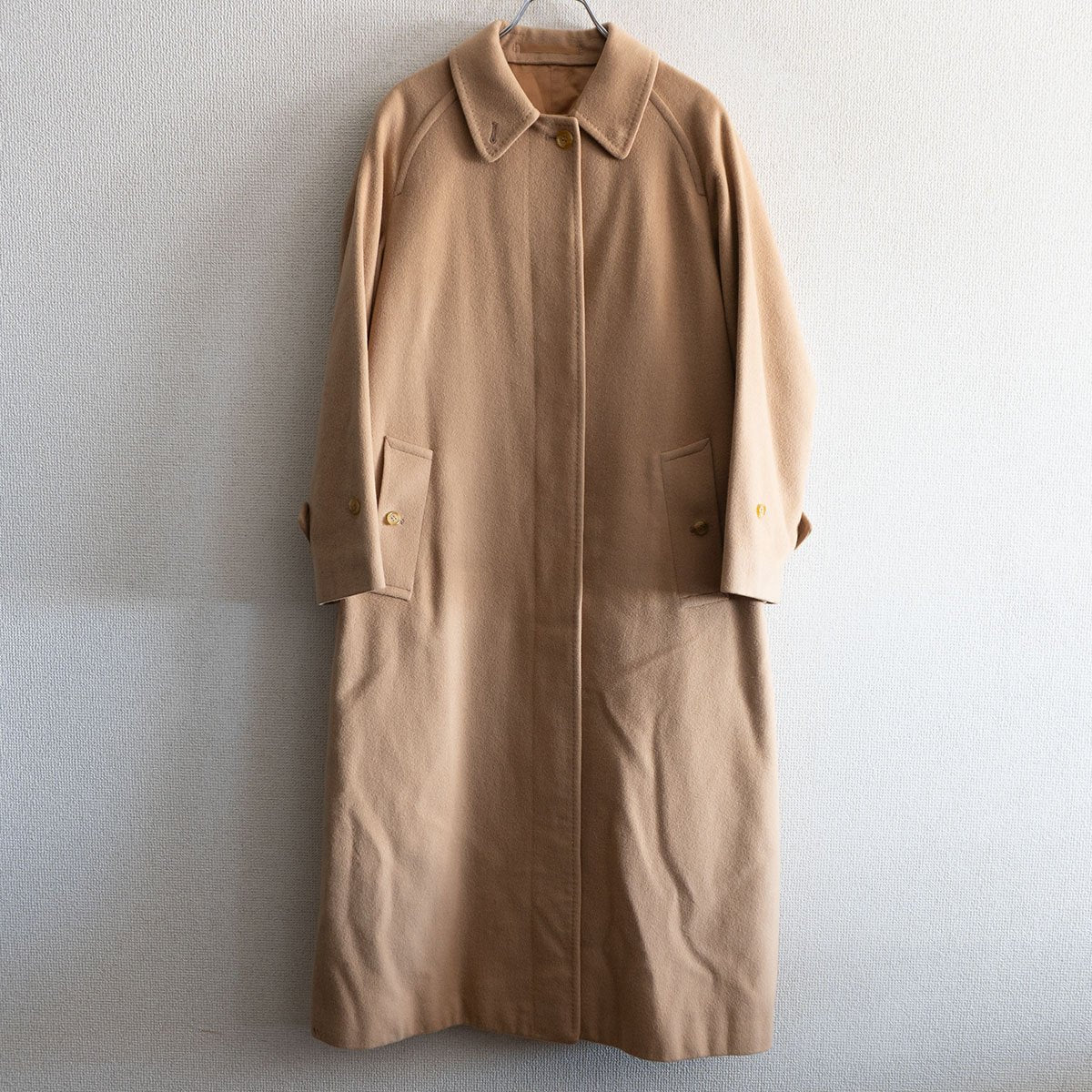 BURBERRYS 100% Cashmere Stand Collar Long Coat Made Size M