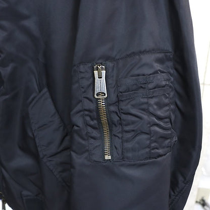 BALENCIAGA 2024 Tape Type Hooded Bomber Jacket Black Size 1