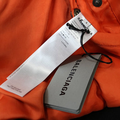 BALENCIAGA 2024 Tape Type Hooded Bomber Jacket Black Size 1