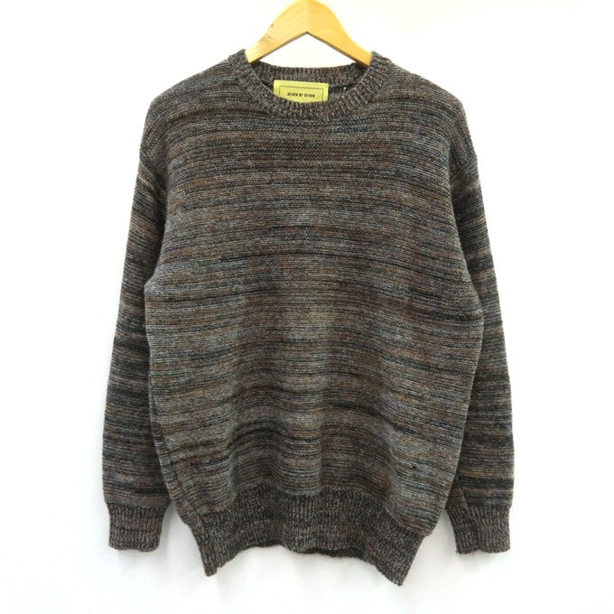 SEVEN BY SEVEN Wool Crewneck Knit Brown Size M