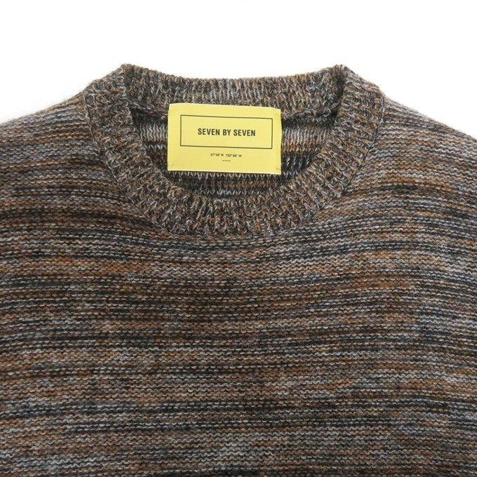 SEVEN BY SEVEN Wool Crewneck Knit Brown Size M