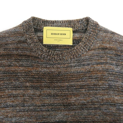 SEVEN BY SEVEN Wool Crewneck Knit Brown Size M