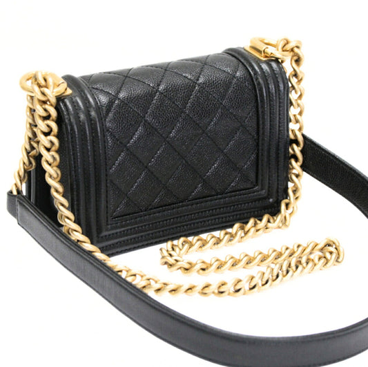 CHANEL Boy Chanel 15 Mini Matelasse Caviar Bag Size ONE SIZE