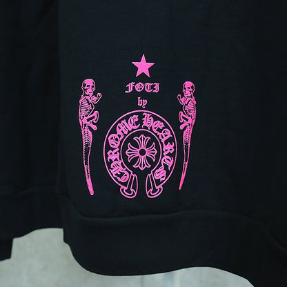 CHROME HEARTS Foti Missleren Hoodie Black/Pink Size L
