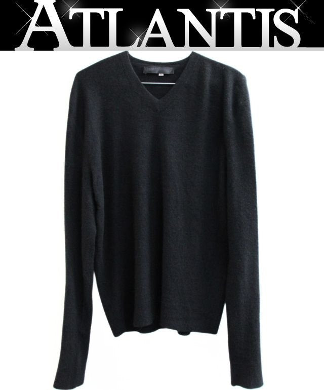 CHROME HEARTS Cashmere V-Neck Sleeve Logo Sweater Size L