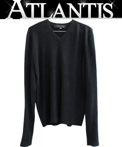 CHROME HEARTS Cashmere V-Neck Sleeve Logo Sweater Size L