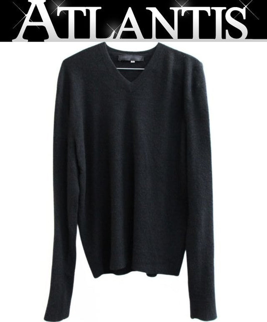 CHROME HEARTS Cashmere V-Neck Sleeve Logo Sweater Size L