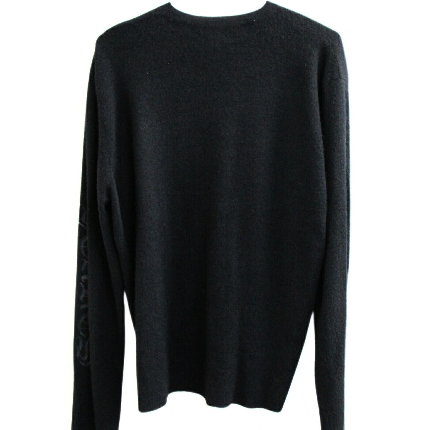 CHROME HEARTS Cashmere V-Neck Sleeve Logo Sweater Size L
