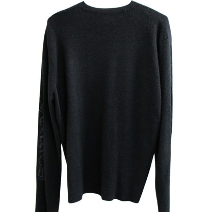 CHROME HEARTS Cashmere V-Neck Sleeve Logo Sweater Size L