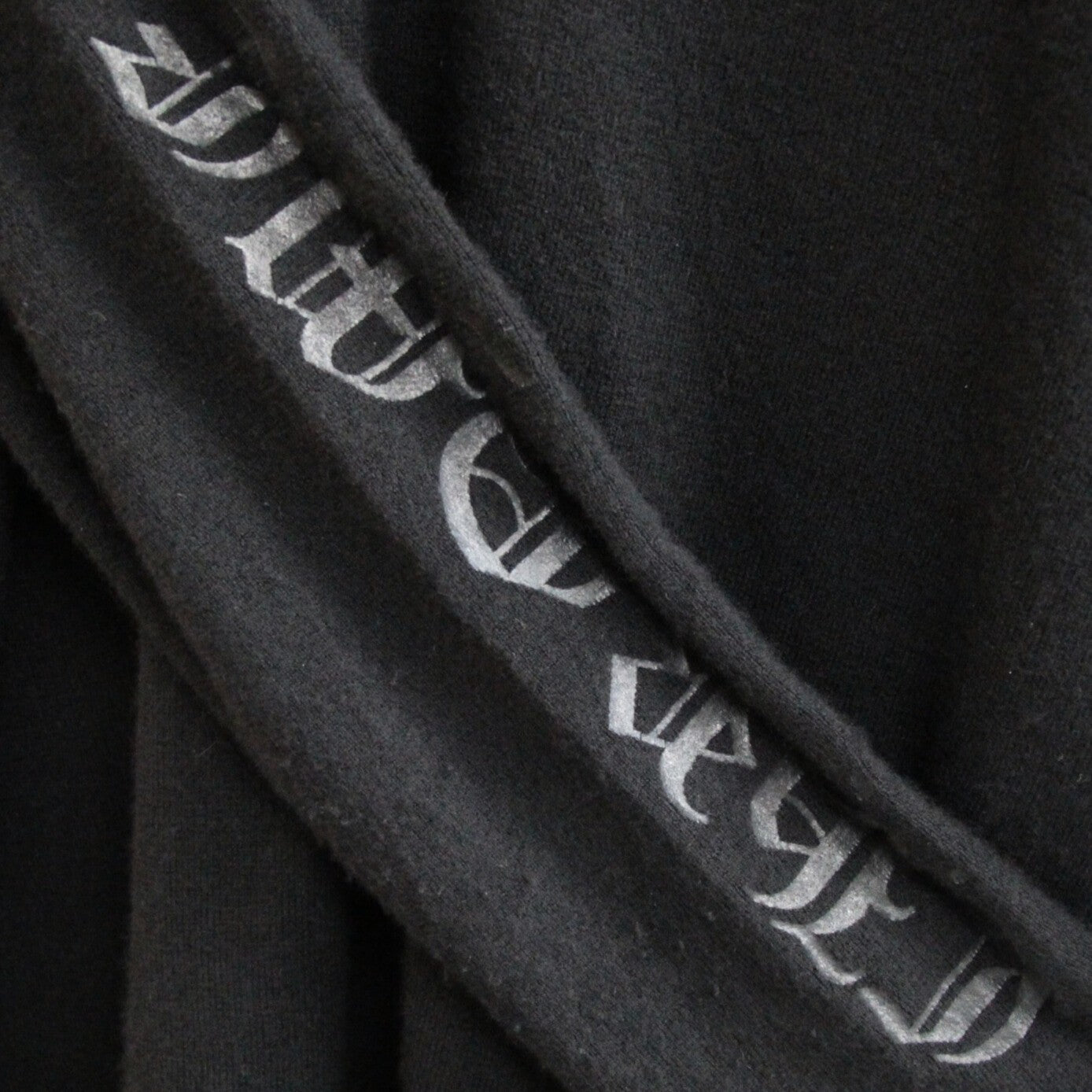 CHROME HEARTS Cashmere V-Neck Sleeve Logo Sweater Size L