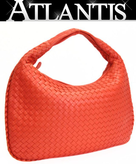 BOTTEGA VENETA Intrecciato Hobo Orange Leather Shoulder Bag Size ONE SIZE