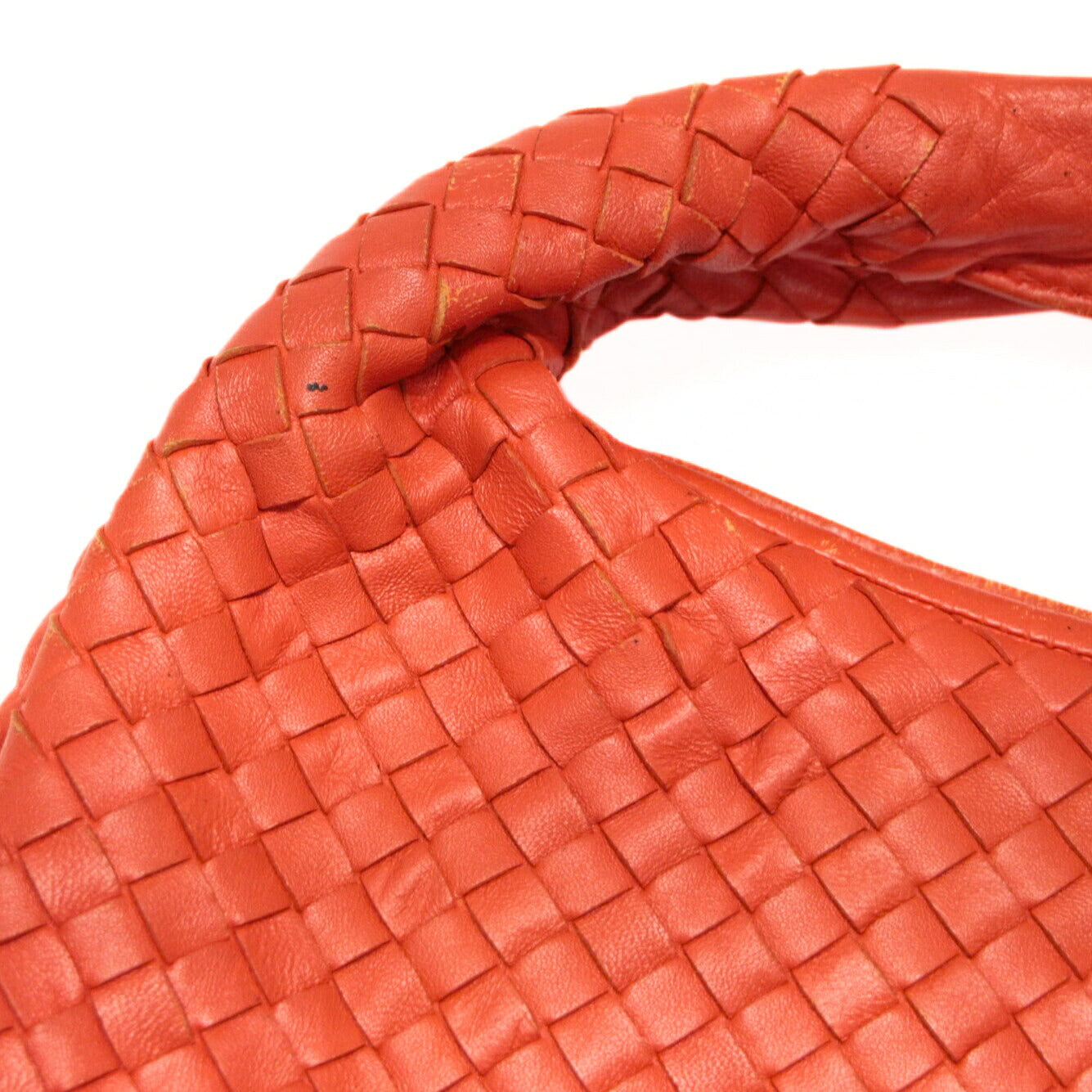 BOTTEGA VENETA Intrecciato Hobo Orange Leather Shoulder Bag Size ONE SIZE
