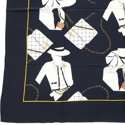 CHANEL Mademoiselle Matelasse Silk Bag Black Size ONE SIZE