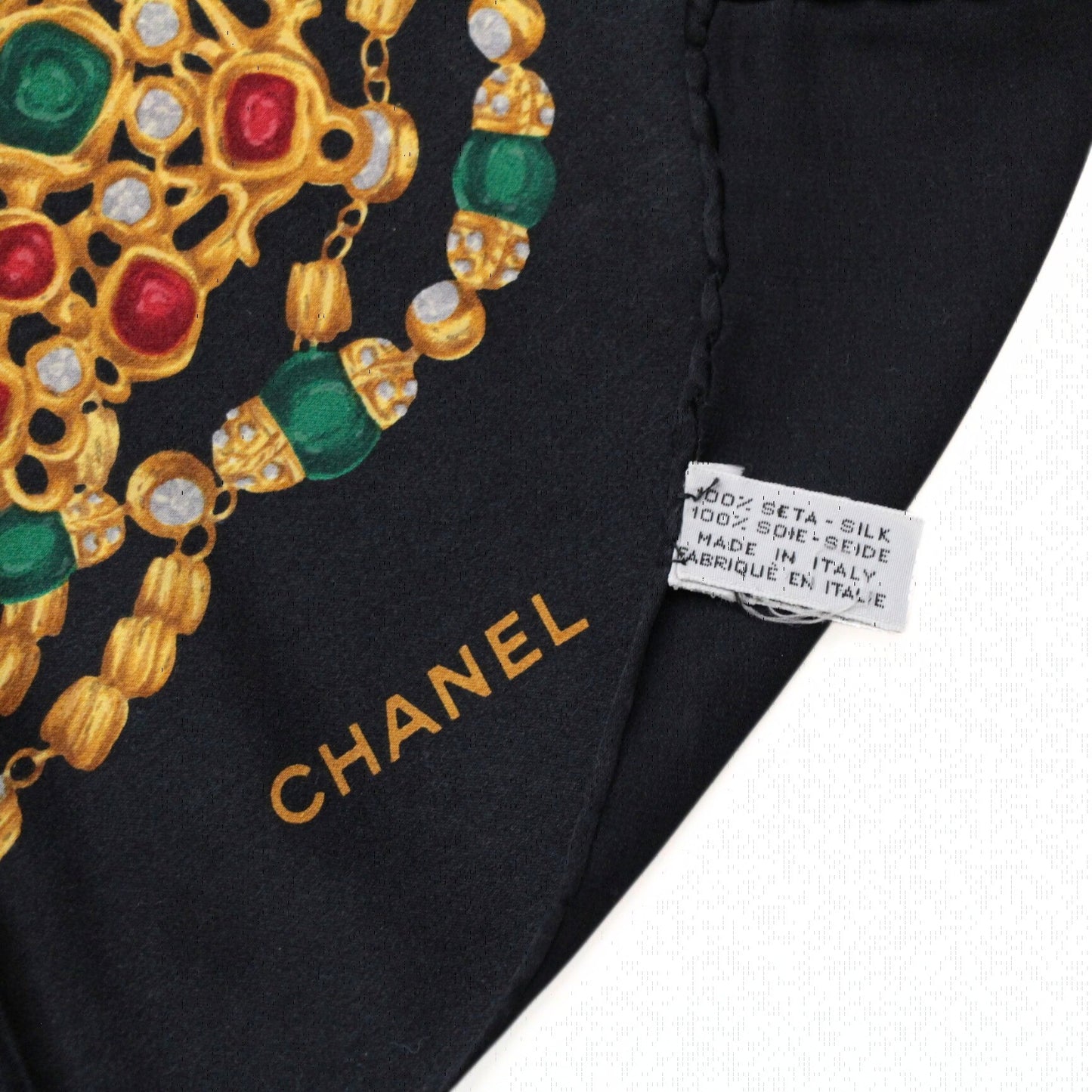 CHANEL Vintage Jewel Twist Chain Scarf Black Size ONE SIZE