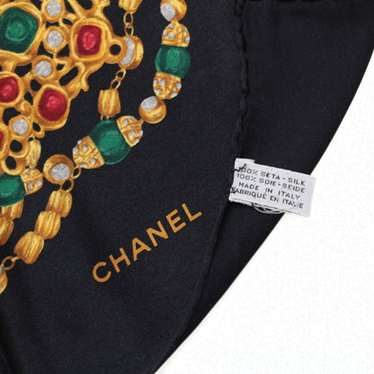 CHANEL Vintage Jewel Twist Chain Scarf Black Size ONE SIZE