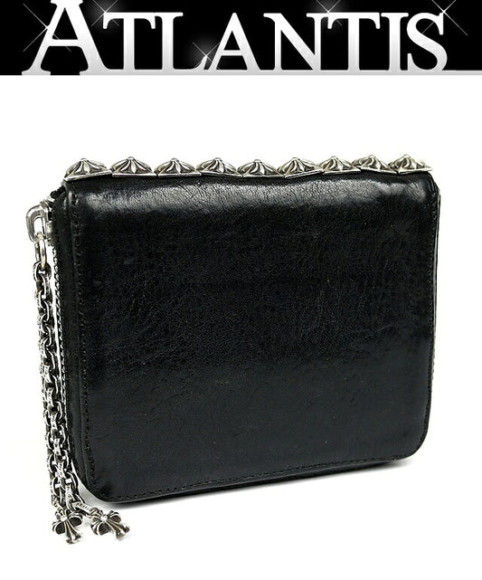 CHROME HEARTS 3-Zip Paper Chain Cross Wallet Size ONE SIZE
