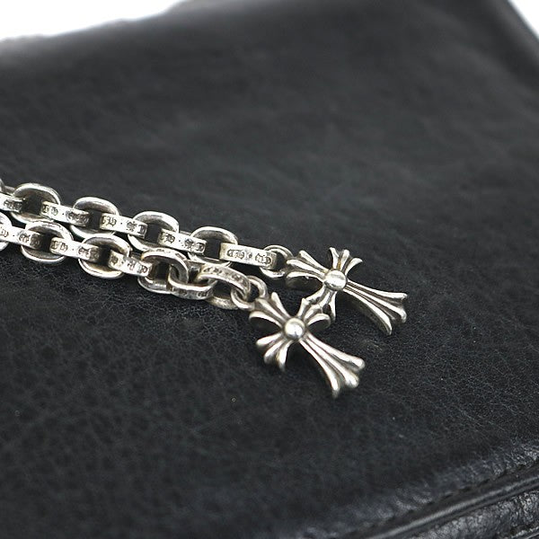 CHROME HEARTS 3-Zip Paper Chain Cross Wallet Size ONE SIZE