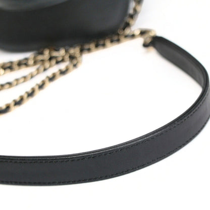 CHANEL Coco Mark Vanity Chain Black Lambskin Shoulder Bag Size ONE SIZE