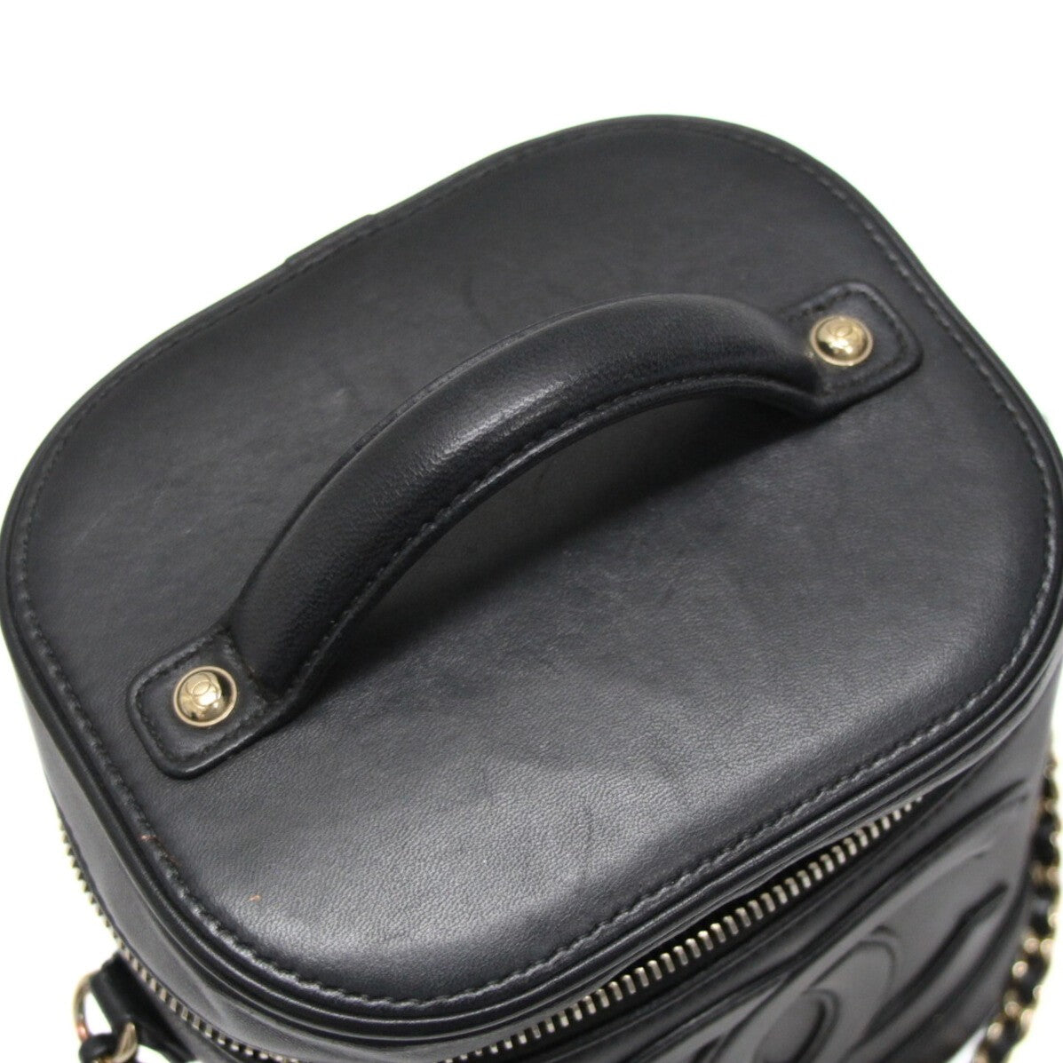 CHANEL Coco Mark Vanity Chain Black Lambskin Shoulder Bag Size ONE SIZE