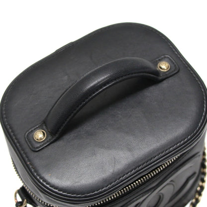 CHANEL Coco Mark Vanity Chain Black Lambskin Shoulder Bag Size ONE SIZE