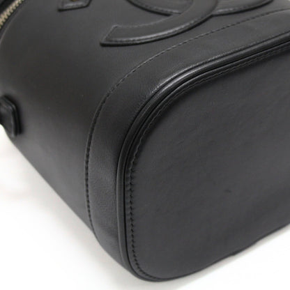 CHANEL Coco Mark Vanity Chain Black Lambskin Shoulder Bag Size ONE SIZE