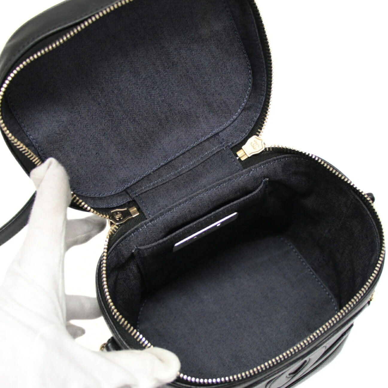 CHANEL Coco Mark Vanity Chain Black Lambskin Shoulder Bag Size ONE SIZE
