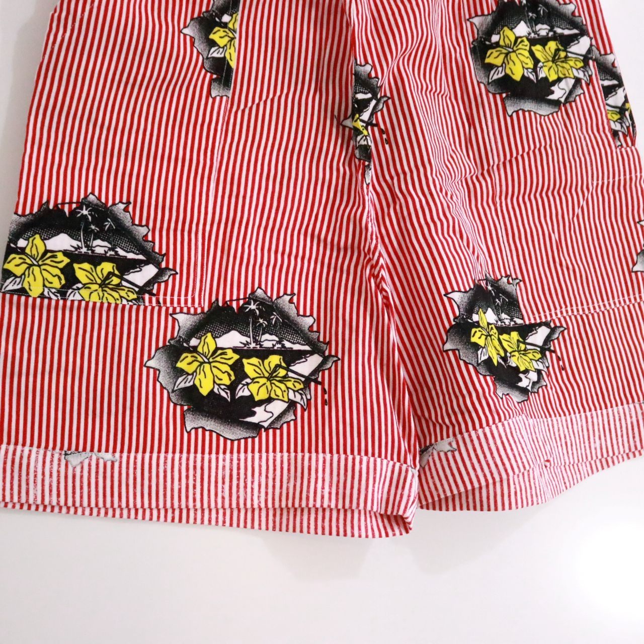 PHINGERIN S/S Gauze Stripe Pajama Shorts Red Size FREE