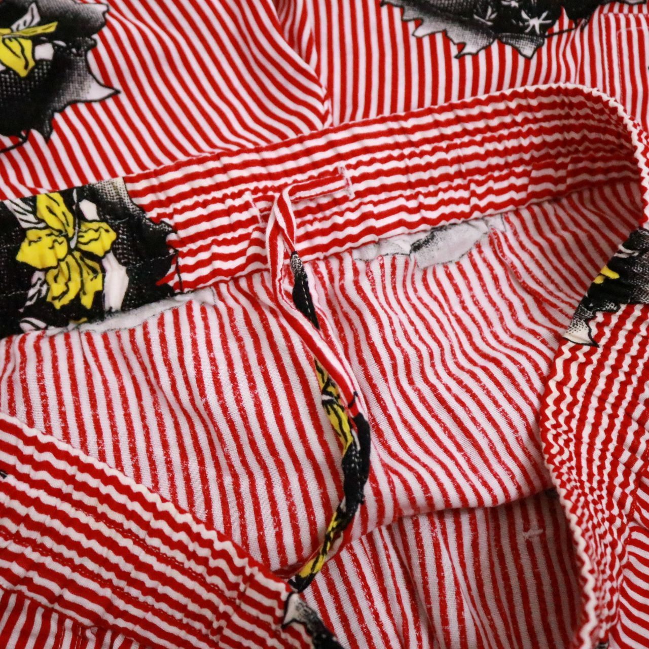 PHINGERIN S/S Gauze Stripe Pajama Shorts Red Size FREE