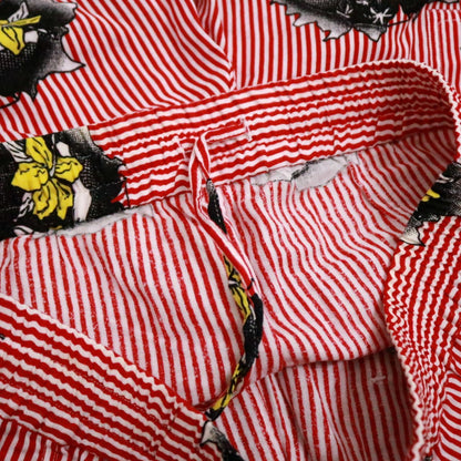 PHINGERIN S/S Gauze Stripe Pajama Shorts Red Size FREE