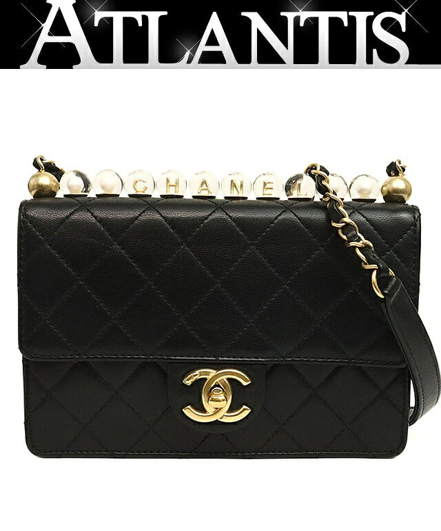 CHANEL Matelasse 19 Lambskin Chain Bag Black Size ONE SIZE