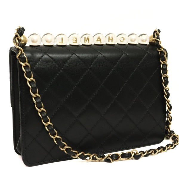 CHANEL Matelasse 19 Lambskin Chain Bag Black Size ONE SIZE
