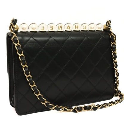 CHANEL Matelasse 19 Lambskin Chain Bag Black Size ONE SIZE